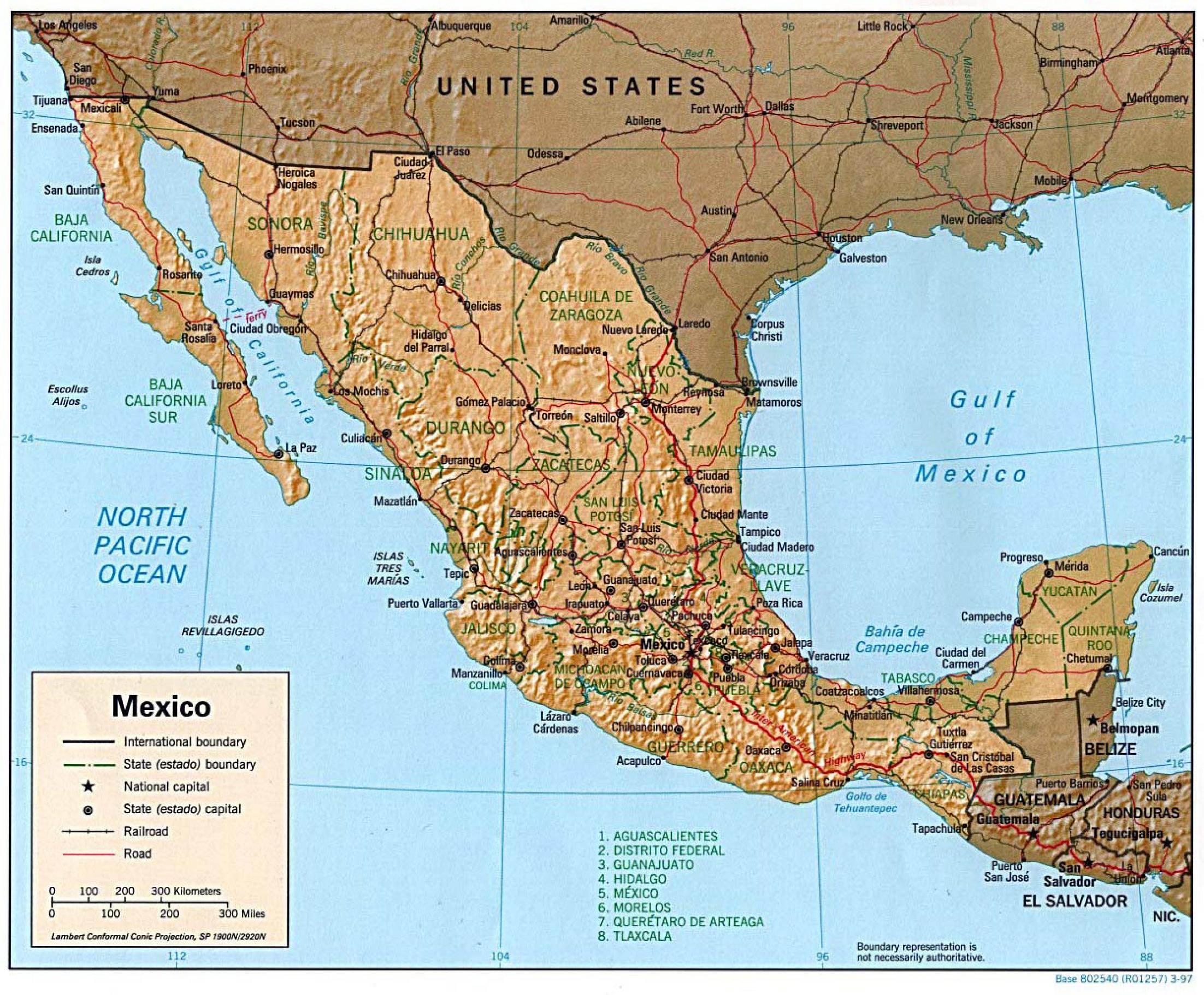 Mapa de México 1997 - Tamaño completo