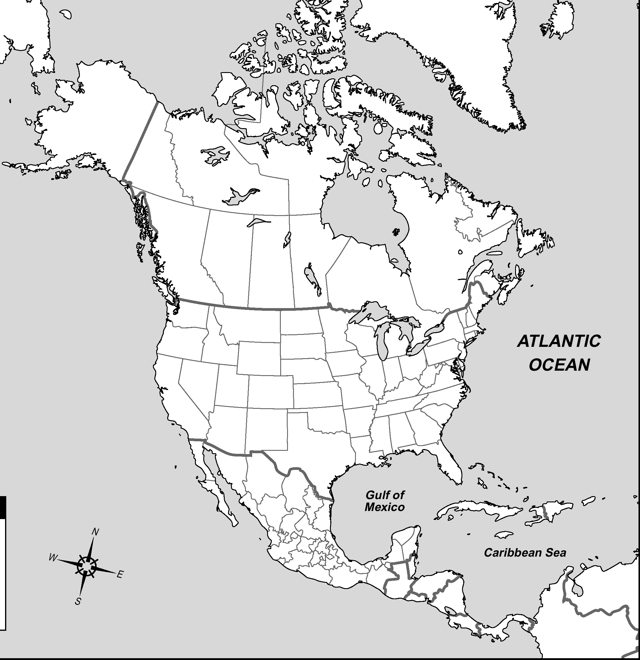 North America Political Outline Map