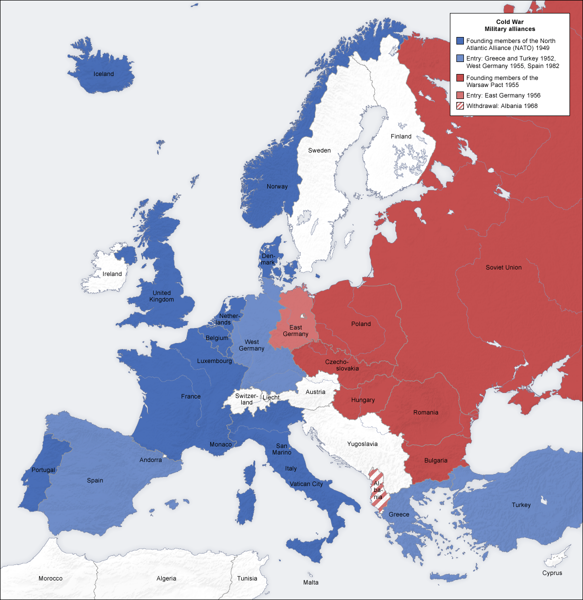 Cold War Military alliance in Europe - Full size