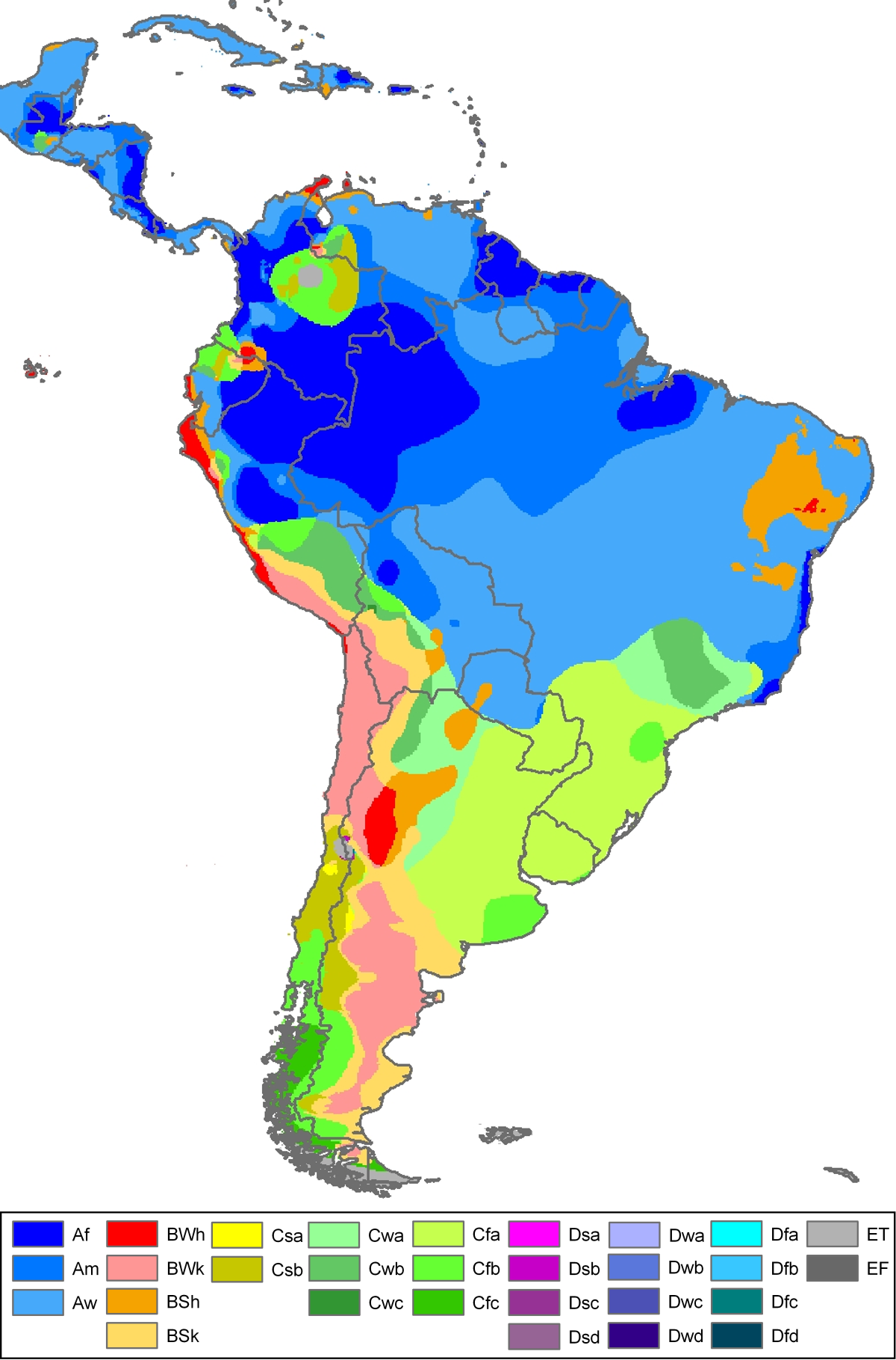 Latin America Climate Map 120