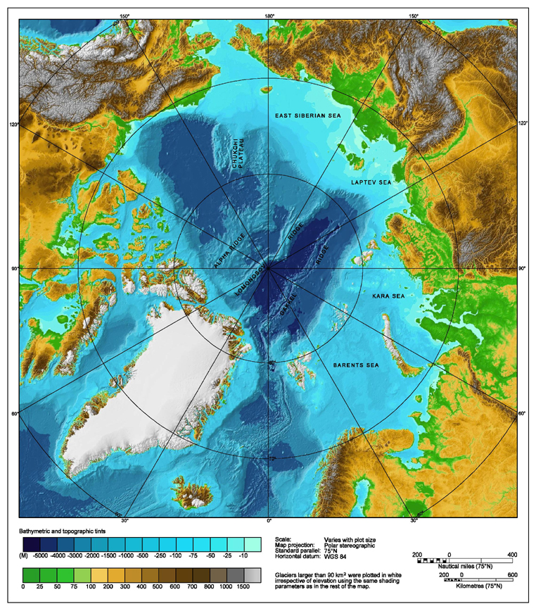 maps of arctic. Arctic topography