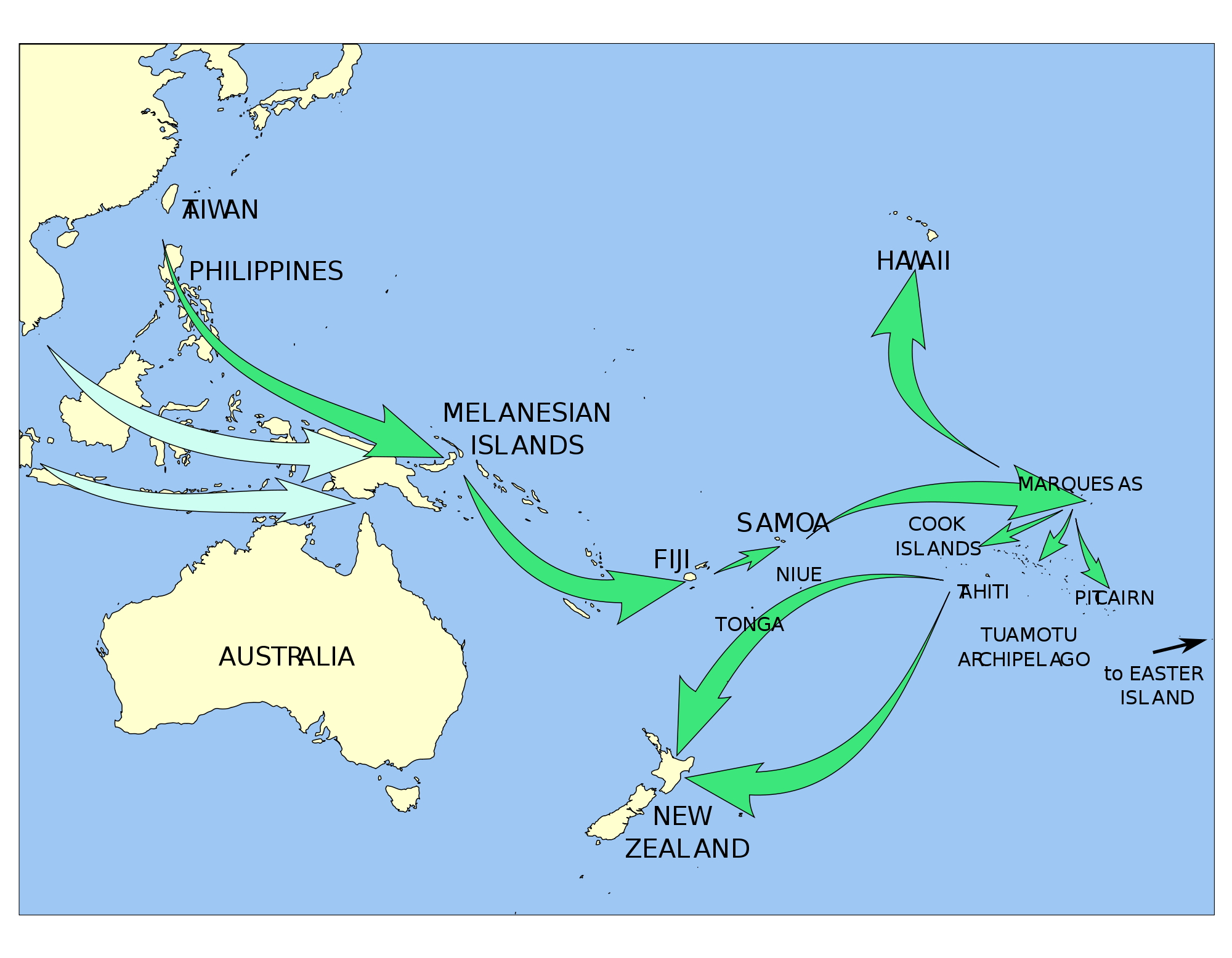 Polynesian migration in Oceania - Full size