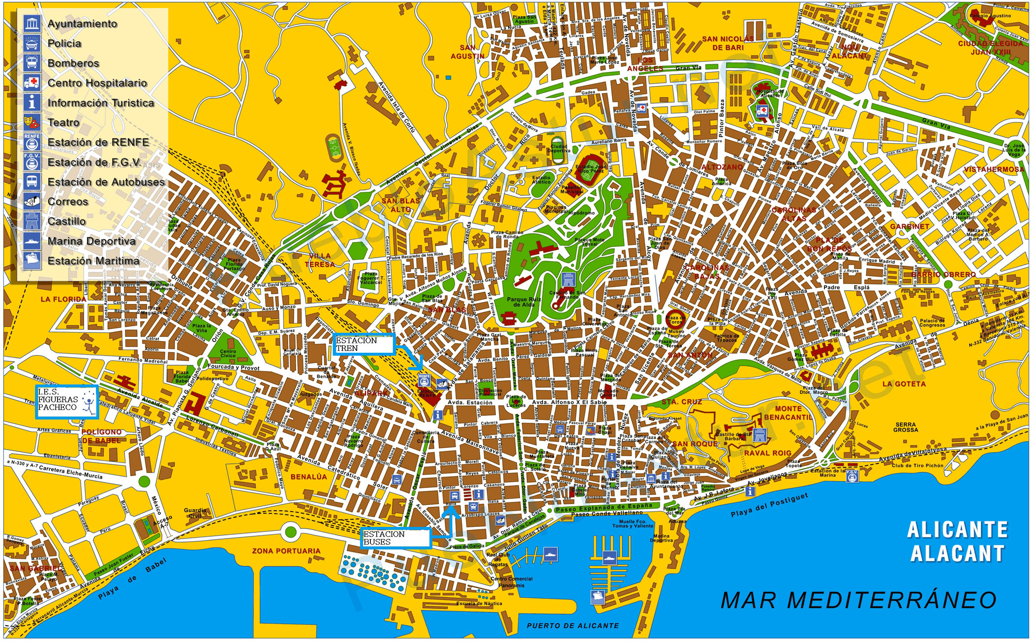 Alicante map - Full size