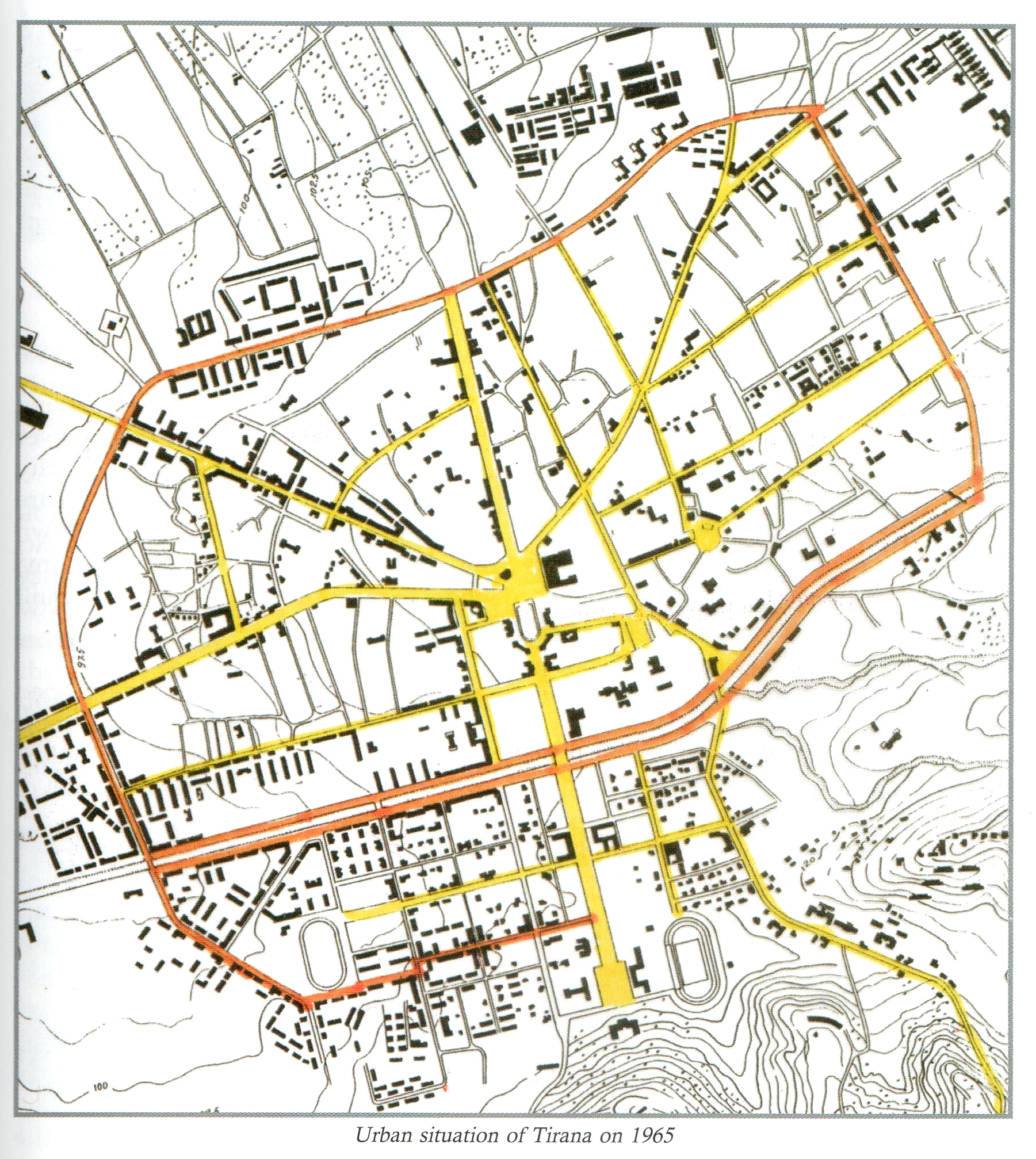Tirana map 1957 - Full size
