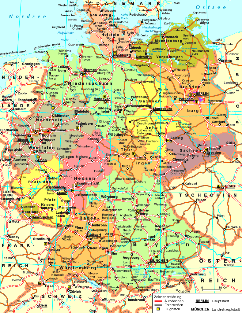 Map Of Germany - 1001 WORLD MAP
