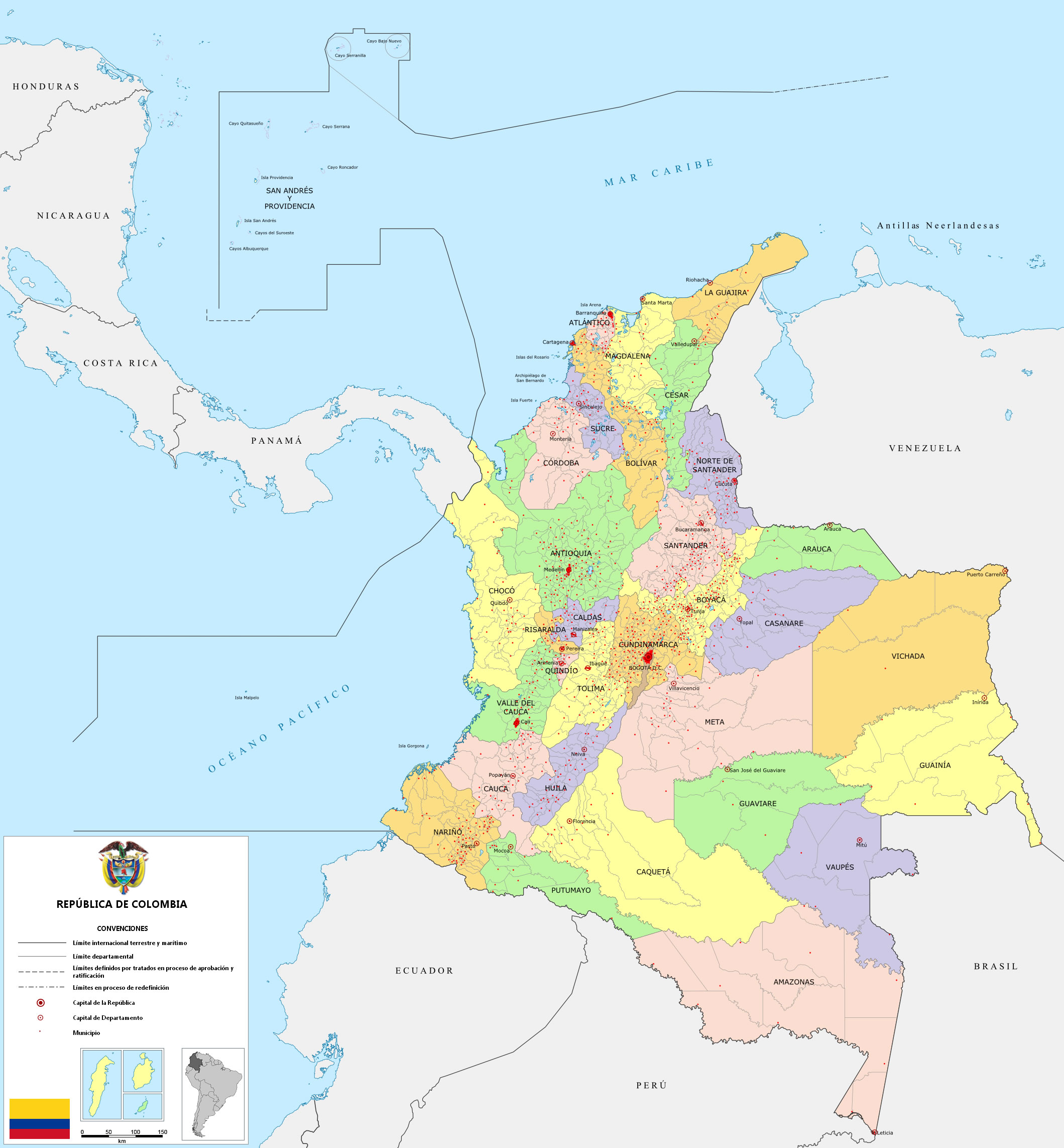 Valles De Colombia Mapa