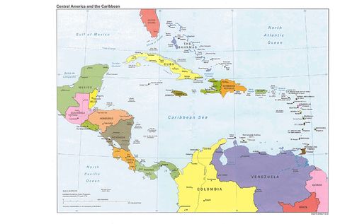 political map of mexico and central america. Central America and the