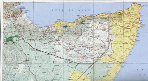 map of somalia africa. Topographic Map of Northern