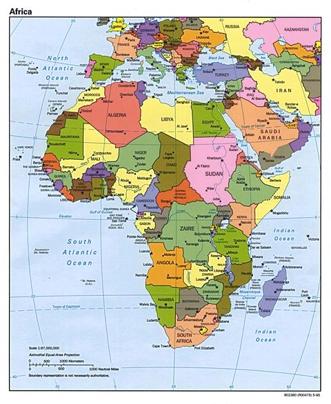 political map of africa. Africa Political Map 1995
