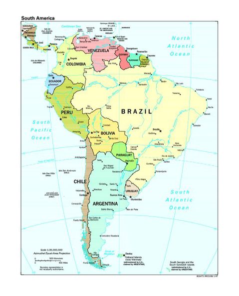 latin+america+physical+map