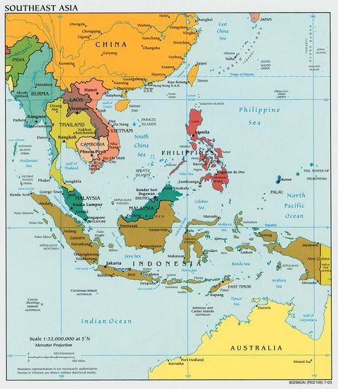 southeast asia map political. Southeast Asia Political Map