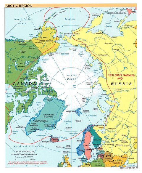 maps of arctic. Arctic political map 2002.