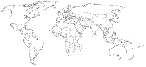Political World  on World Political Outline Map