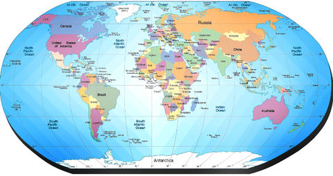 Political World  on World Political Map