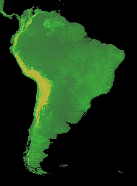 physical map of south america and central america. Map-Central America of South