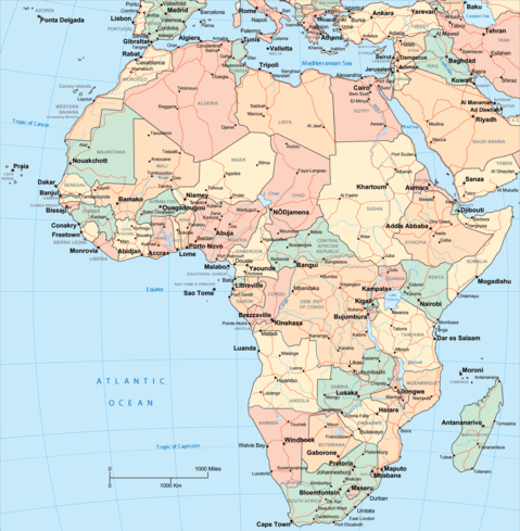 Africa Political Map Source: