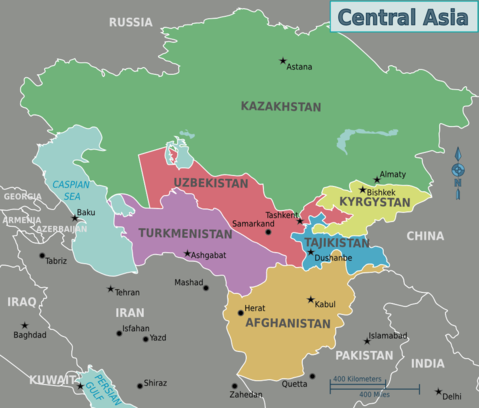 east asia map political. Central Asia Political Map