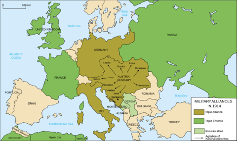 map of europe 1914 alliances. Europe#39;s military alliances in