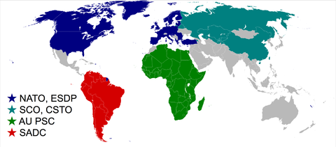 Regional organizations and military alliances in the World 2008
