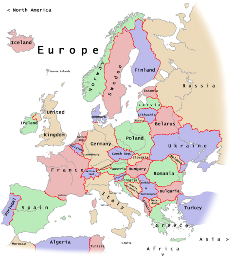 europe map countries. political europe map countries