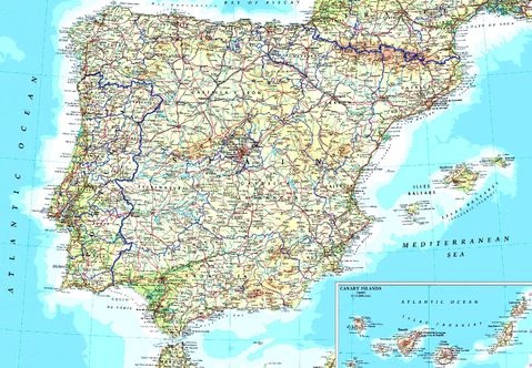 map of portugal cities. map of spain and portugal with