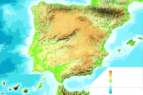 physical map of the world blank. Spain lank physical map