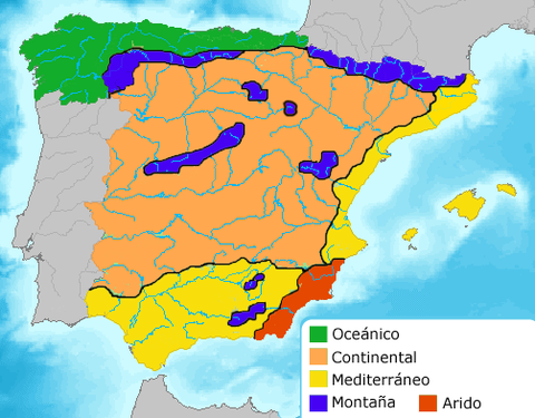 Las zonas de clima de España 2009