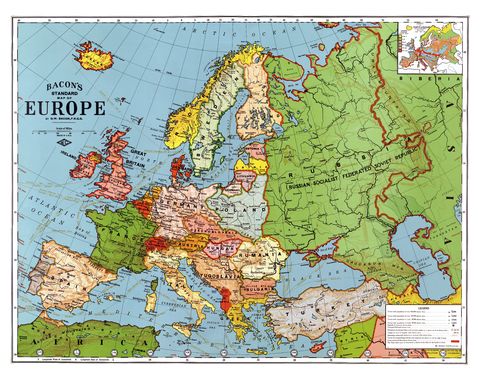 First World War Map Of Europe. end of the First World War