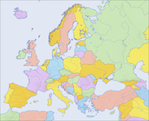europe blank political map. europe map political blank