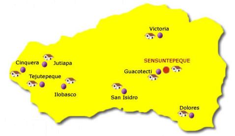 Mapa Departamento Cabañas, El Salvador