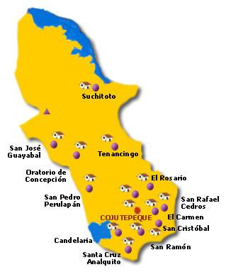 Mapa Departamento Cuscatlán, El Salvador