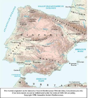Map, Iberian Peninsula (Modern Spain and Portugal)