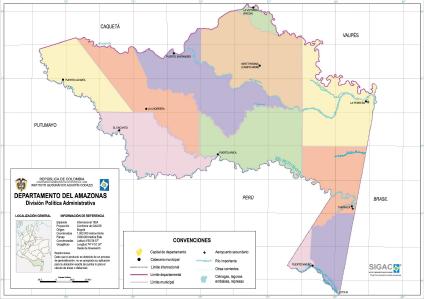 Mapa del Departamento del Amazonas, Colombia